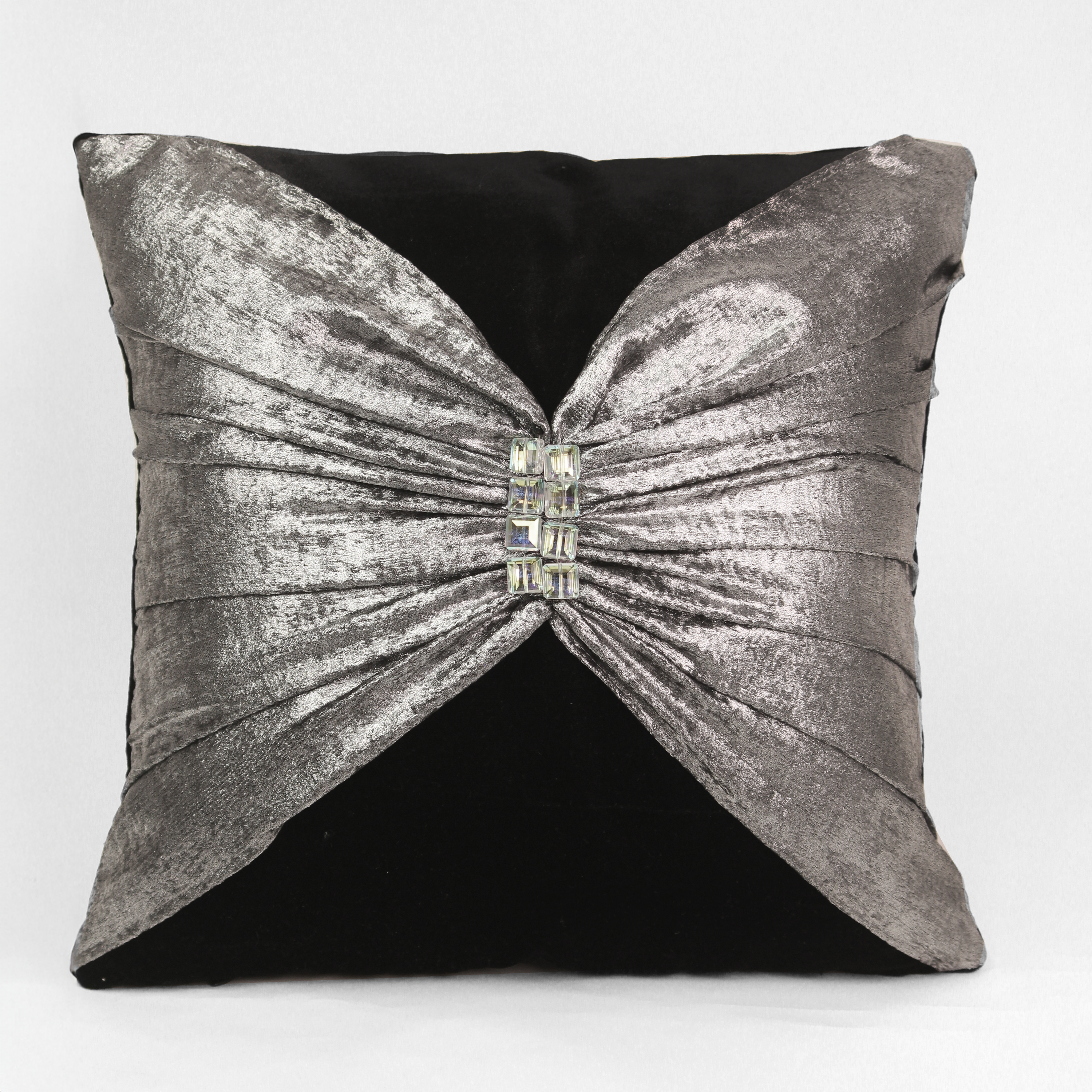 Noir Crystal Bow Cushion
