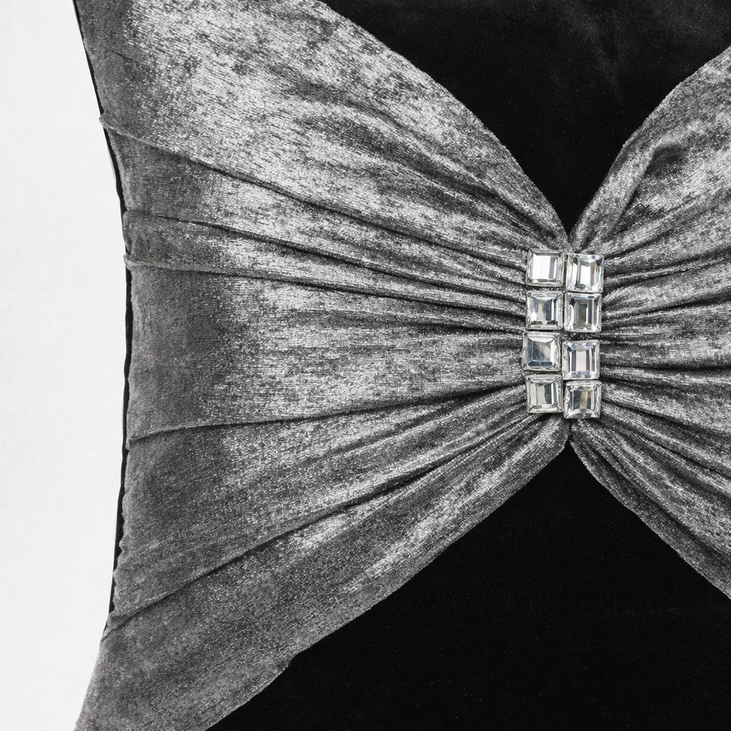 Noir Crystal Bow Cushion