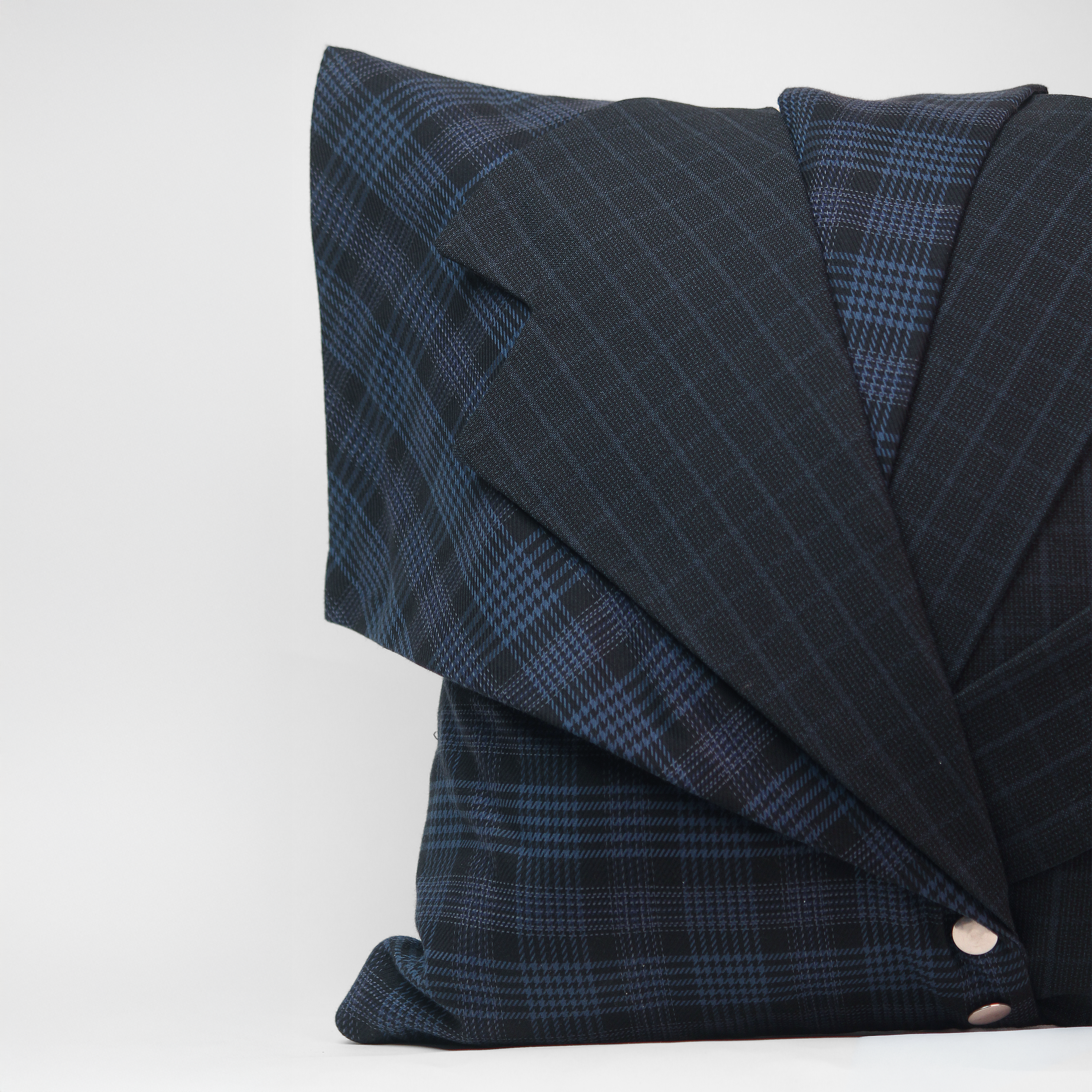 Tailored Plaid Snap Cushion