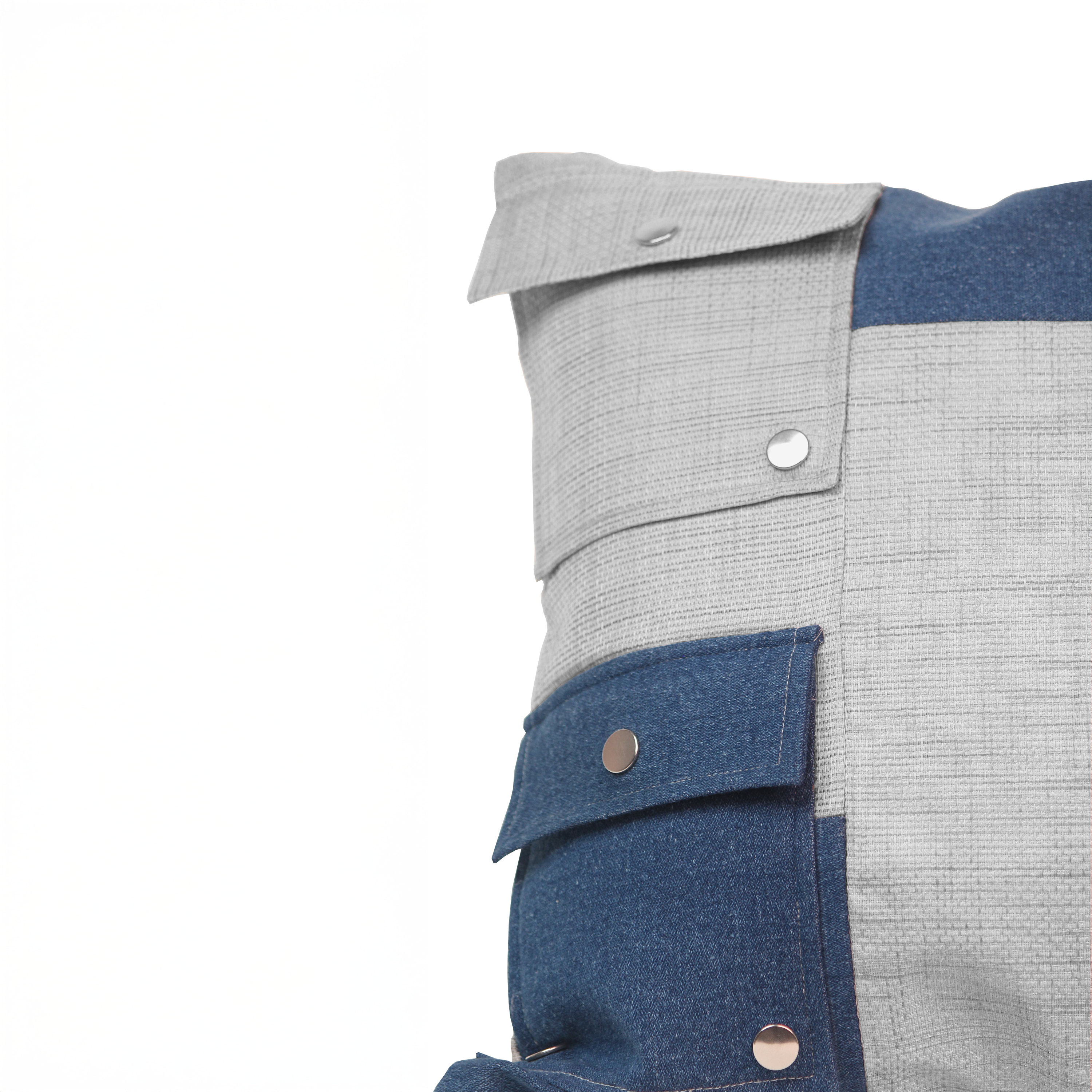 Utility Plaid Patch Cushion