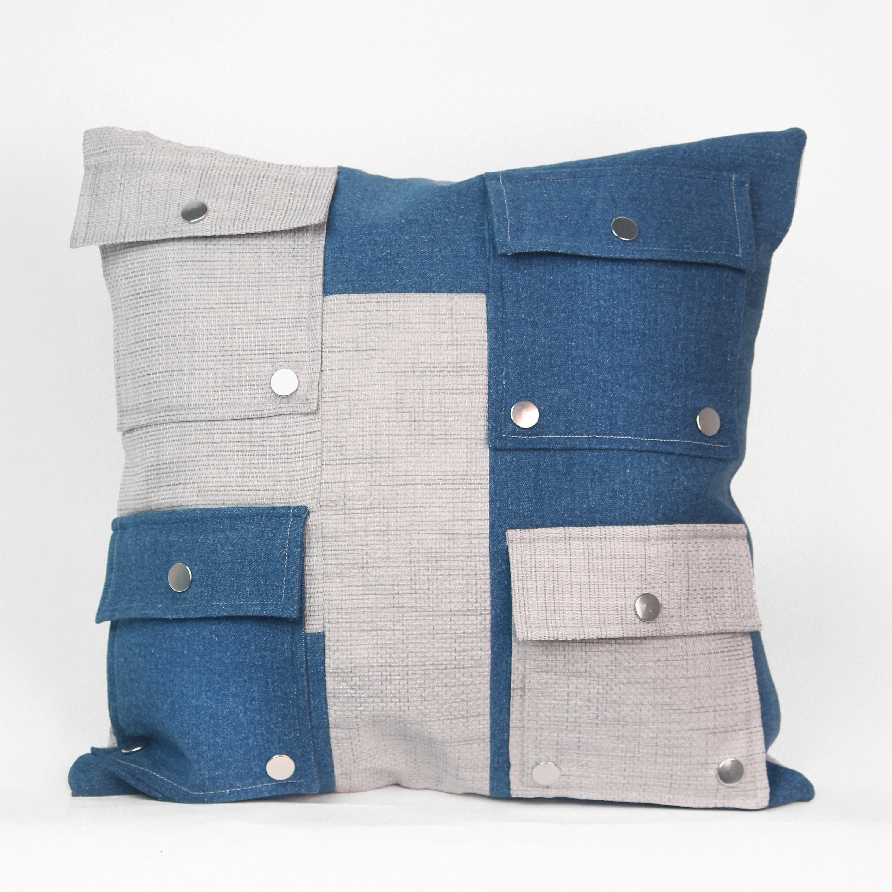 Utility Plaid Patch Cushion