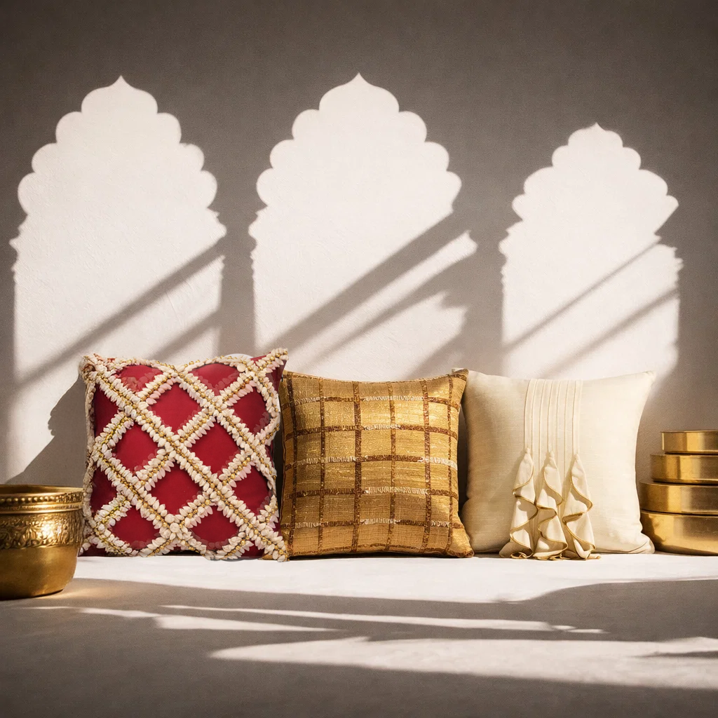 Set Of Three Ghughroo Pillows