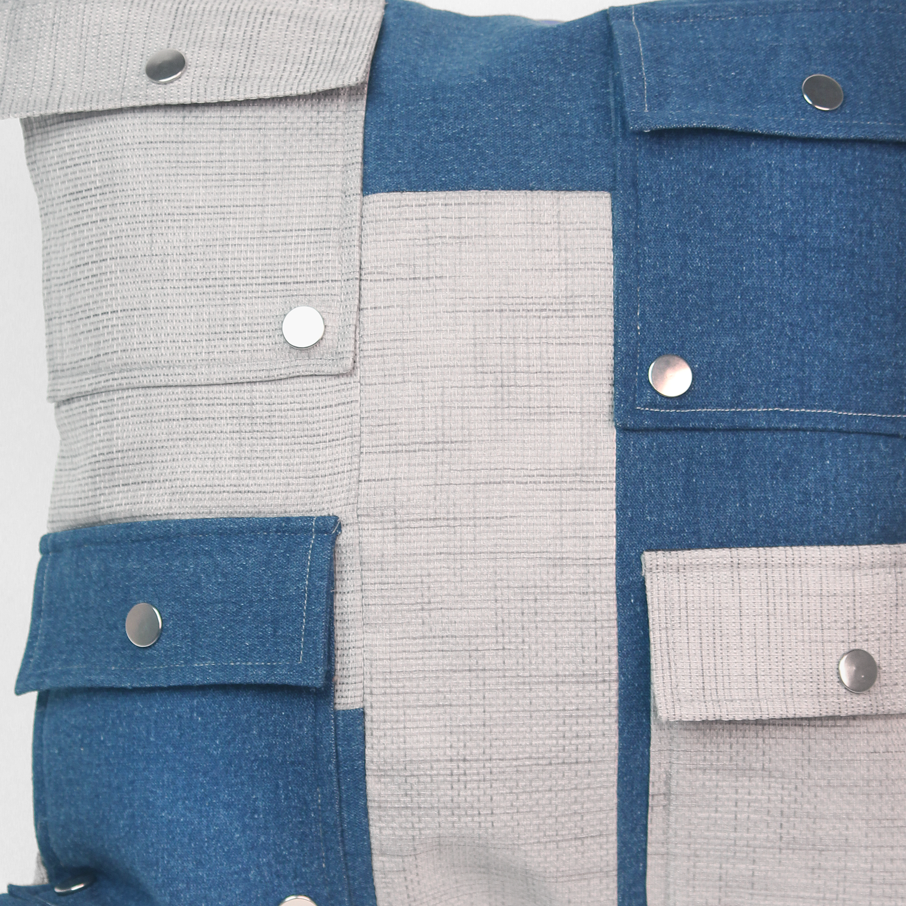 Utility Plaid Patch Cushion